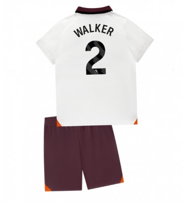 Manchester City Kyle Walker #2 Koszulka Wyjazdowych Dziecięca 2023-24 Krótki Rękaw (+ Krótkie spodenki)